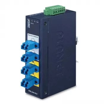 PLANET IFB-244-SLC industriālais 2 kanālu seriālais uz optiskās šķiedras multivides pārveidotājs (ST, daudzmodu, zils)
