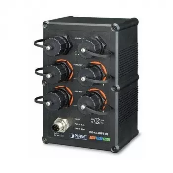 PLANET IGS-605HPT Industrial Gigabit Switch, 6 Ports, 4 PoE+, 240W, IP30, -40 to 75°C