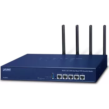 PLANET VR-300W5 Enterprise Wi-Fi 5 AC1200 divjoslu VPN drošības maršrutētājs ar SD-WAN, ugunsmūri, VLAN, QoS, HA un AP kontrolieri