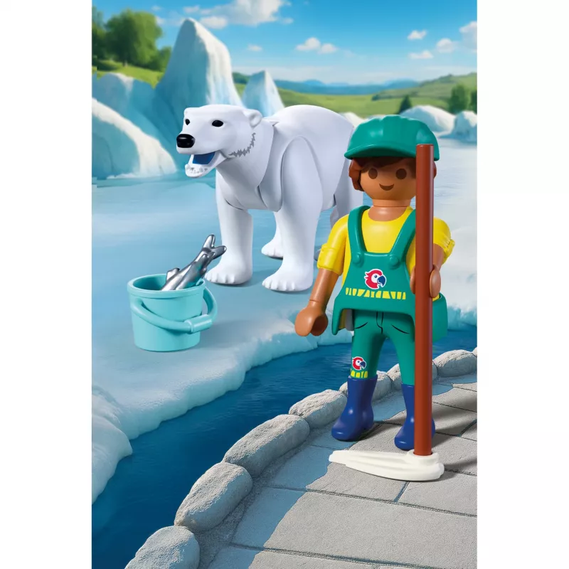 Playmobil 72090 Animals & Friends Zoo: Polārlācis un zoodārza darbinieks