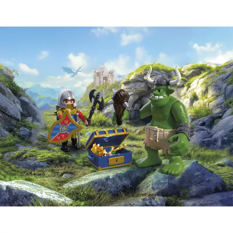 PLAYMOBIL Knights 72116 Troll with Lion Knight's Treasure