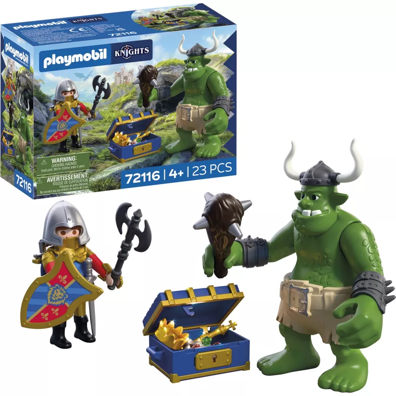 PLAYMOBIL Knights 72116 Troll with Lion Knight's Treasure