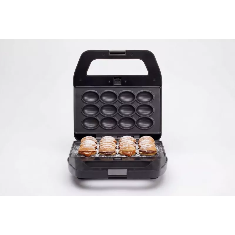 PMS 4-in-1 MELTO Sviestmaižu Grils ar Maināmām Plāksnēm Sviestmaizēm, Vafelēm, Grilēšanai, Cepumiem/Riekstiem, 800W, Melns/Sudraba