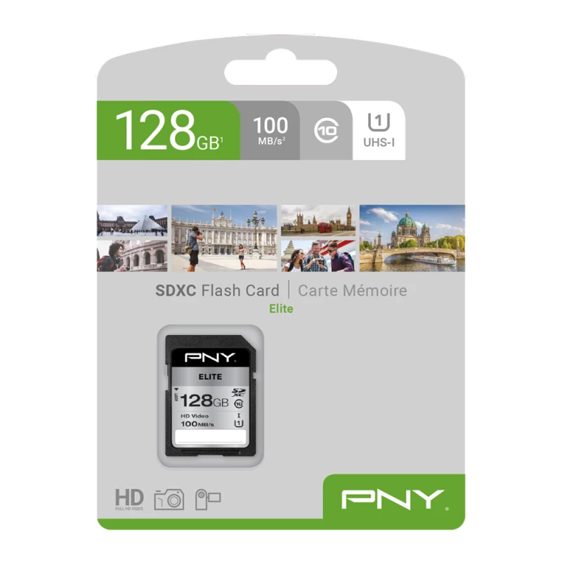 PNY Elite 128GB SDXC UHS-I U1 Class 10 atmiņas karte - lasīšanas ātrums līdz 100MB/s