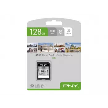 PNY Elite 128GB SDXC UHS-I U1 Class 10 atmiņas karte - lasīšanas ātrums līdz 100MB/s