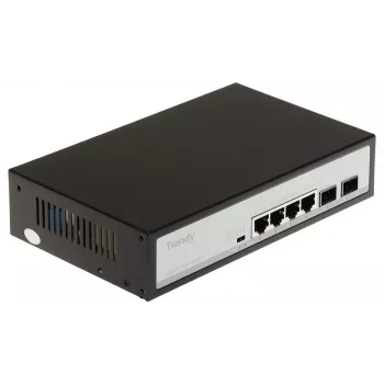 POE LANG TC-P3S06 Nepārvaldāms PoE+ slēdzis, 4x 10/100Mbps RJ45 PoE+ (60W), 2x SFP augšupsaite, darbvirsmas/metāla