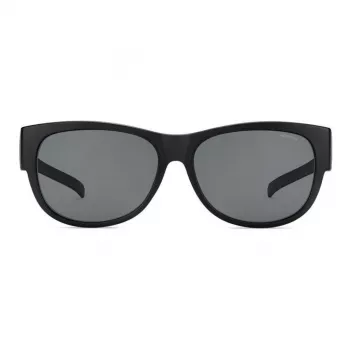 POLAROID ANCILLARIES PLD9004SDL5 Unisex saulesbrilles - Melns rāmis, Pelēkas polarizētas lēcas, Kvadrātveida forma