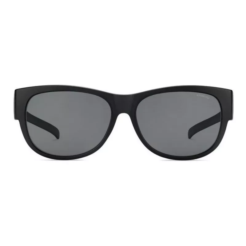 POLAROID ANCILLARIES PLD9004SDL5 Unisex saulesbrilles - Melns rāmis, Pelēkas polarizētas lēcas, Kvadrātveida forma