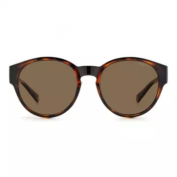 Polaroid Ancillaries PLD9017S086 Unisex saulesbrilles - Havana/Bruņurupuča krāsas rāmis, Brūnas polarizētas lēcas