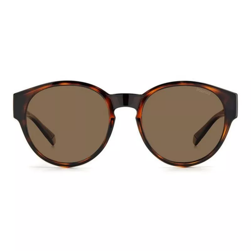 Polaroid Ancillaries PLD9017S086 Unisex saulesbrilles - Havana/Bruņurupuča krāsas rāmis, Brūnas polarizētas lēcas