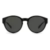 Polaroid Ancillaries PLD9017S08A Unisex taisnstūra saulesbrilles - Melns rāmis, pelēkas polarizētas lēcas