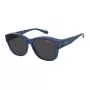 Polaroid Ancillaries PLD9019SPJP Unisex Square Saulesbrilles - Polarizēta Pelēka Lēca Melns Rāmis