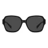 Polaroid Ancillaries PLD9021S807 Unisex taisnstūra saulesbrilles - Melns rāmis, Pelēkas polarizētas lēcas