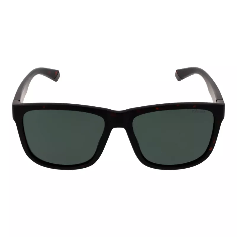 Polaroid vīriešu saulesbrilles PLD2155S57HGC - Havanas zaļš rāmis, pelēki zaļas polarizētas lēcas, 57 mm