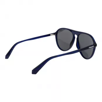 POLAROID Vīriešu PLD6225S57PJP Taisnstūra Polarizētas Saulesbrilles - Melna/Pelēka
