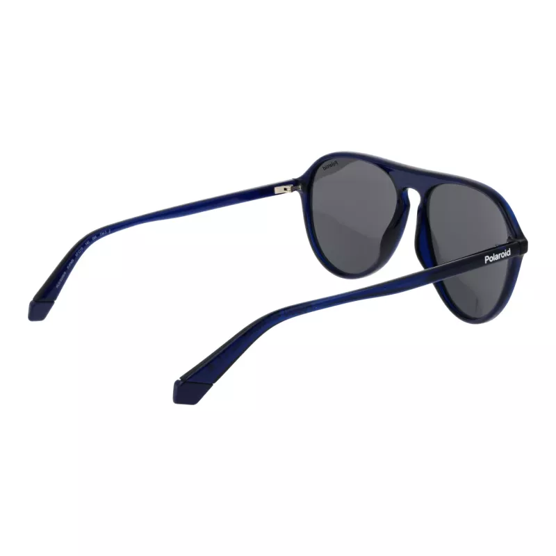 POLAROID Vīriešu PLD6225S57PJP Taisnstūra Polarizētas Saulesbrilles - Melna/Pelēka