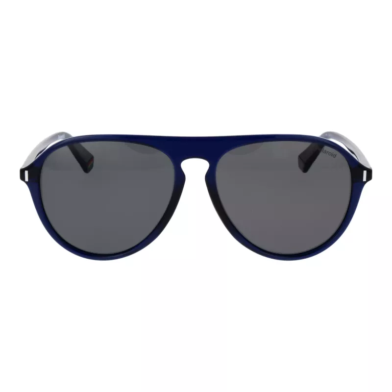 POLAROID Vīriešu PLD6225S57PJP Taisnstūra Polarizētas Saulesbrilles - Melna/Pelēka