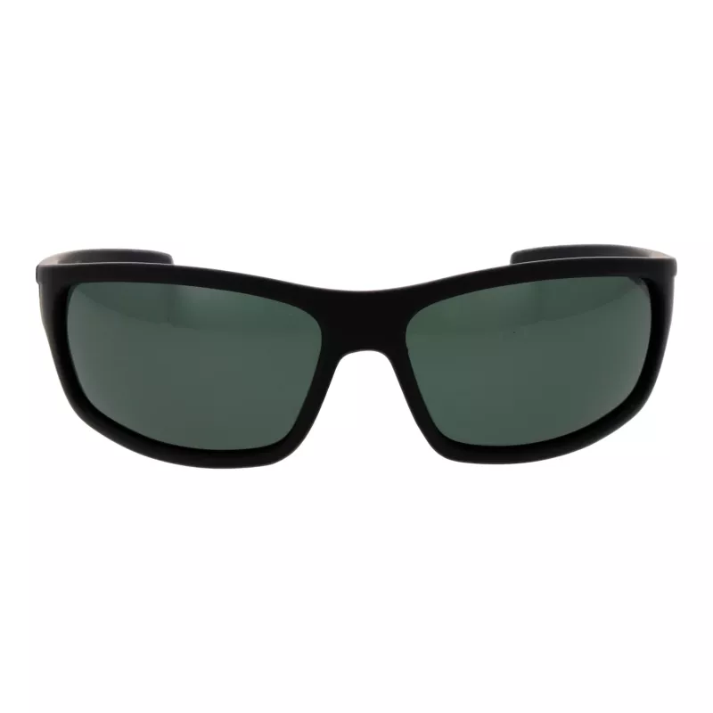 POLAROID P8411-639CARC Vīriešu taisnstūra polarizētas saulesbrilles - Melns rāmis, pelēkas lēcas 63mm