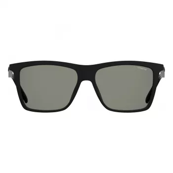 Polaroid PLD2050S807 Vīriešu polarizētas taisnstūra saulesbrilles - Melna/Pelēka 55mm