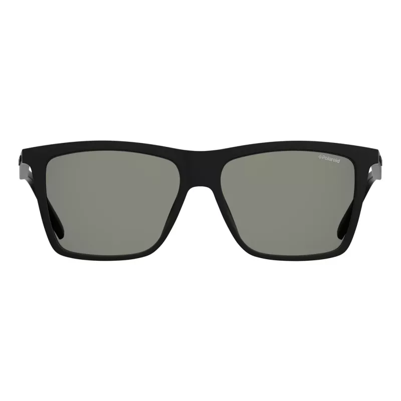 Polaroid PLD2050S807 Vīriešu polarizētas taisnstūra saulesbrilles - Melna/Pelēka 55mm