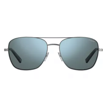 Polaroid PLD2068SX6LB5 Vīriešu taisnstūra polarizētas saulesbrilles, melnas/pelēkas, 58 mm