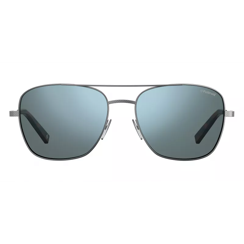 Polaroid PLD2068SX6LB5 Vīriešu taisnstūra polarizētas saulesbrilles, melnas/pelēkas, 58 mm