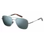 Polaroid PLD2068SX6LB5 Vīriešu taisnstūra polarizētas saulesbrilles, melnas/pelēkas, 58 mm