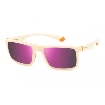 Polaroid PLD2134SIXN Vīriešu taisnstūra saulesbrilles - Melns rāmis, pelēkas lēcas 56mm