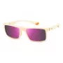 Polaroid PLD2134SIXN Vīriešu taisnstūra saulesbrilles - Melns rāmis, pelēkas lēcas 56mm
