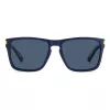 Polaroid PLD2139SFLL Unisex taisnstūra saulesbrilles - melns rāmis, pelēkas lēcas 56mm