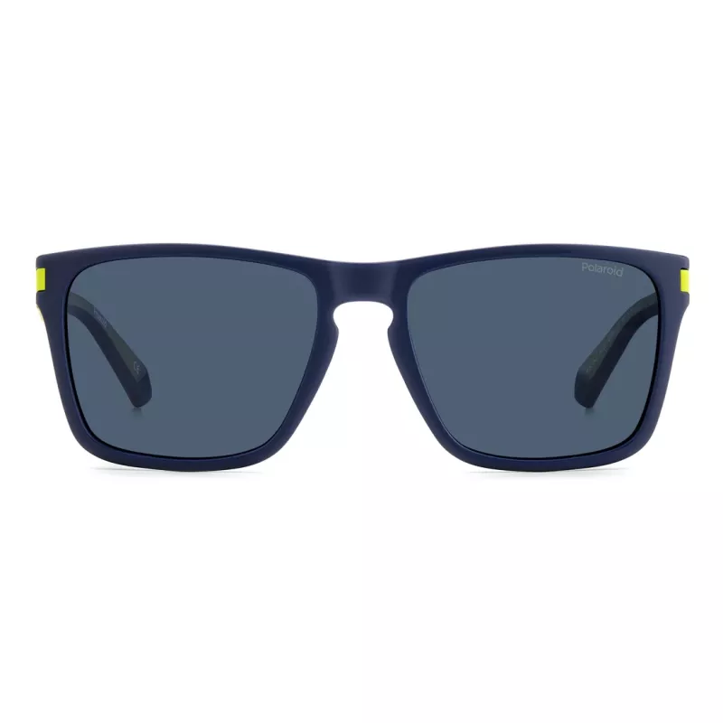 Polaroid PLD2139SFLL Unisex taisnstūra saulesbrilles - melns rāmis, pelēkas lēcas 56mm