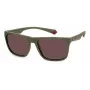 Polaroid PLD2141S0L9 Unisex taisnstūra saulesbrilles - Havana rāmis, brūna polarizēta lēca