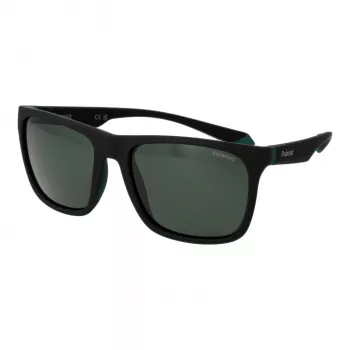 POLAROID PLD2141S563OL Unisex saulesbrilles - Havana rāmis, zaļas polarizētas lēcas, 57 mm