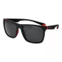 Polaroid PLD2141S56BLX Unisex taisnstūra saulesbrilles - zilas lēcas, melns rāmis, polarizētas UV400