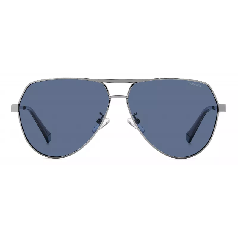 POLAROID PLD2145GSX6LB Vīriešu pilotveida saulesbrilles - melns rāmis, pelēkas polarizētas lēcas, UV400