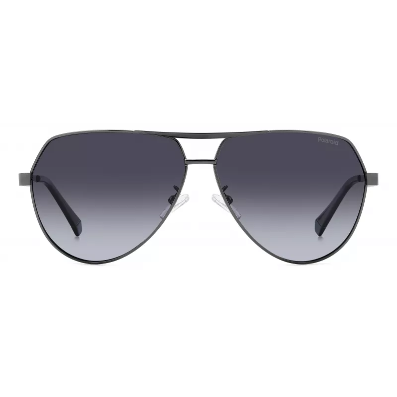 POLAROID PLD2145GSXKJ1 Vīriešu saulesbrilles Melns kvadrātveida rāmis Polarizētas pelēkas lēcas 62mm