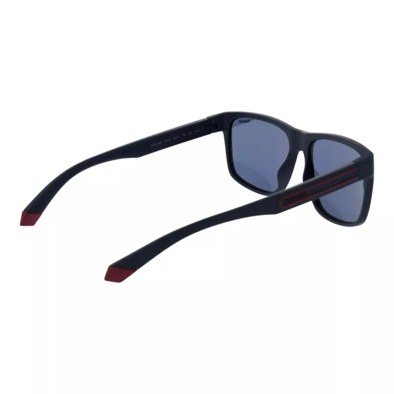 POLAROID PLD2149S57PJP Vīriešu taisnstūra polarizētas saulesbrilles - Melns rāmis, pelēkas lēcas 57mm