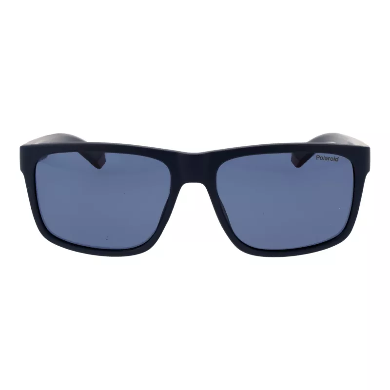 POLAROID PLD2149S57PJP Vīriešu taisnstūra polarizētas saulesbrilles - Melns rāmis, pelēkas lēcas 57mm