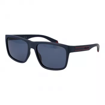 POLAROID PLD2149S57PJP Vīriešu taisnstūra polarizētas saulesbrilles - Melns rāmis, pelēkas lēcas 57mm