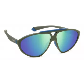 POLAROID PLD2151/S Unisex Saulesbrilles Havana Rāmis Zaļas Polarizētas Lēcas 62mm