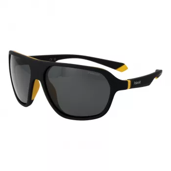 Polaroid PLD2152S58PGC Unisex taisnstūra saulesbrilles - Pelēks rāmis, pelēkas polarizētas lēcas, UV400