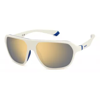 Polaroid PLD2152SVK6 Unisex taisnstūra saulesbrilles - melns rāmis, pelēkas polarizētas lēcas 59mm