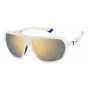 Polaroid PLD2152SVK6 Unisex taisnstūra saulesbrilles - melns rāmis, pelēkas polarizētas lēcas 59mm