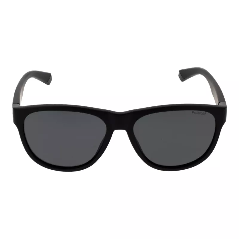 Polaroid PLD2156S56003 Unisex taisnstūra saulesbrilles - melns rāmis, pelēkas polarizētas TAC lēcas, UV400 aizsardzība