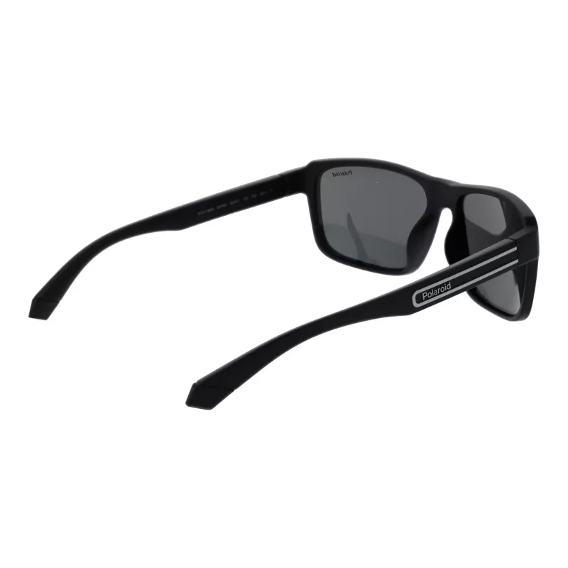 POLAROID PLD2158S58807 Vīriešu polarizētās saulesbrilles, taisnstūra, melns rāmis, pelēkas lēcas, 58 mm