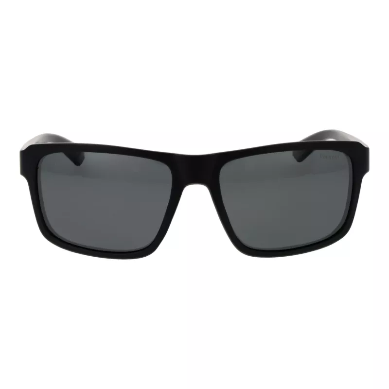 POLAROID PLD2158S58807 Vīriešu polarizētās saulesbrilles, taisnstūra, melns rāmis, pelēkas lēcas, 58 mm