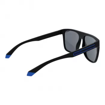 POLAROID PLD2162S580VK Vīriešu taisnstūra saulesbrilles - Melns rāmis, Pelēkas polarizētas lēcas, 58 mm