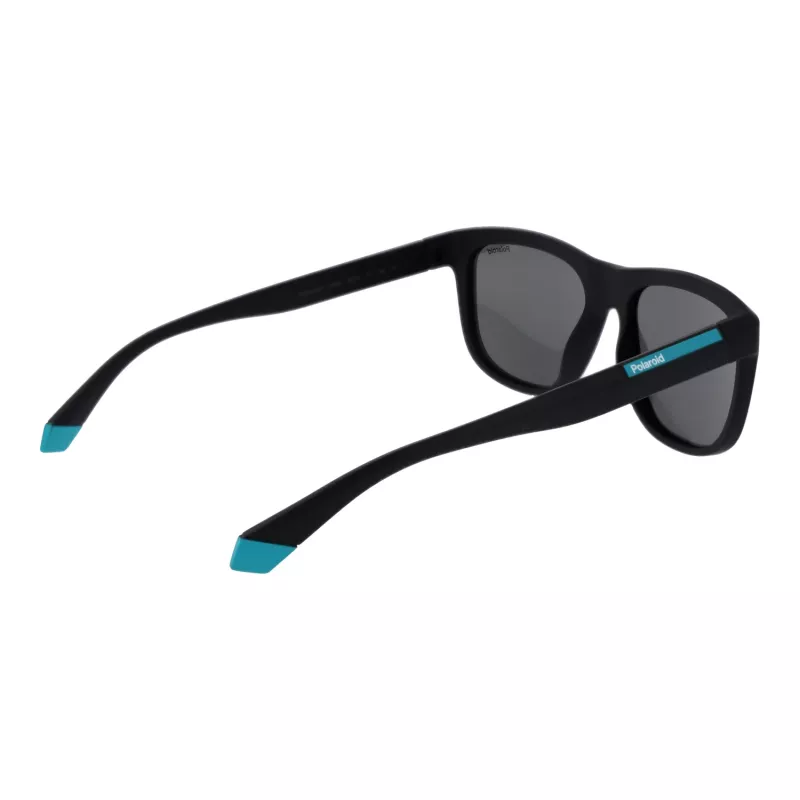 Polaroid PLD2163/S Unisex saulesbrilles - melns rāmis, pelēkas polarizētas lēcas - 54 mm