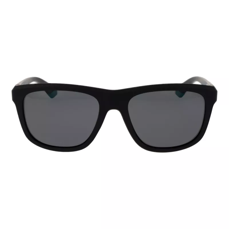 Polaroid PLD2163/S Unisex saulesbrilles - melns rāmis, pelēkas polarizētas lēcas - 54 mm