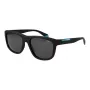 Polaroid PLD2163/S Unisex saulesbrilles - melns rāmis, pelēkas polarizētas lēcas - 54 mm